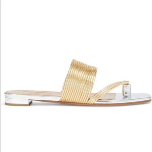 Aquazurra Sunny Mirrored-leather Sandals